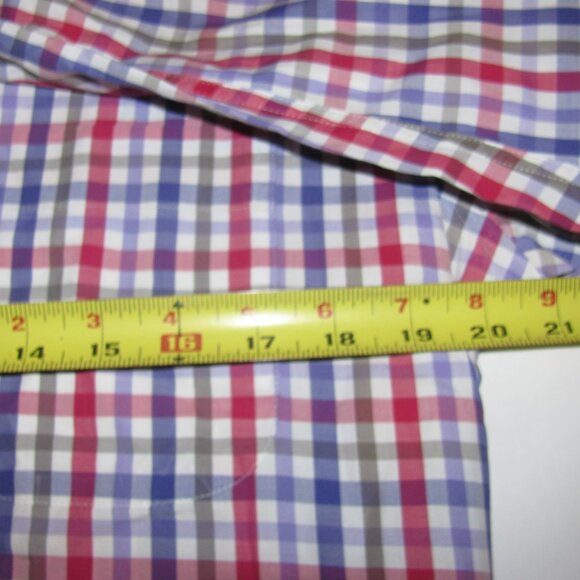 Peter Millar Men's Sz Medium 100% Cotton Plaid Long Sleeve Button Shirt - Picture 4 of 5